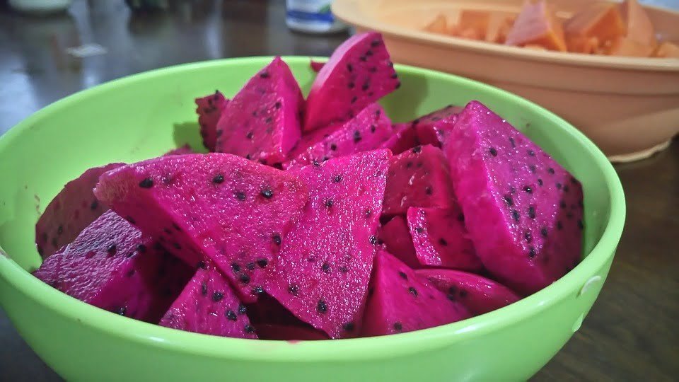 dragon fruit in a bowl