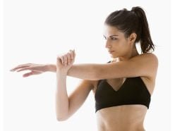 Cross body arm stretch and deltoid exercises for frozen shoulder