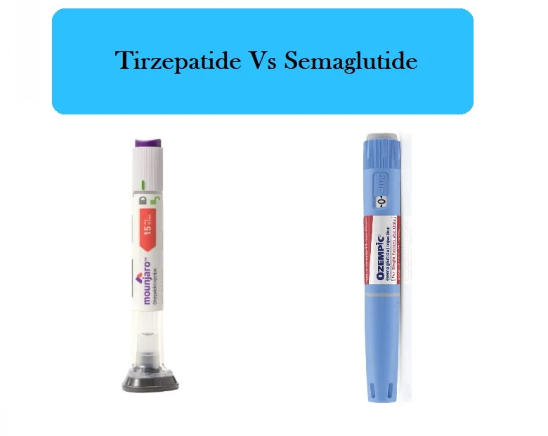tirzepatide vs semaglutide for weight loss two pens of each in the picture with the same title